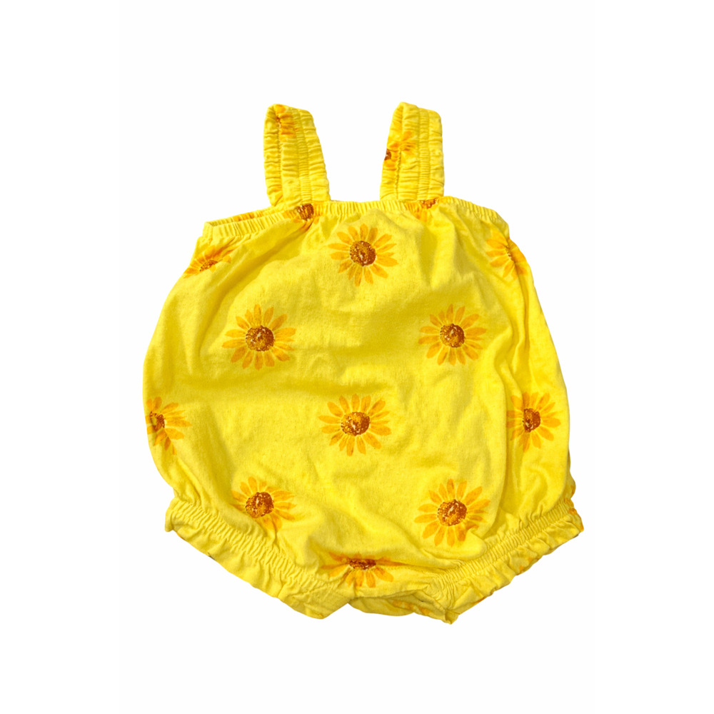 0-3 Months Old Navy Yellow Sunflower Onesie